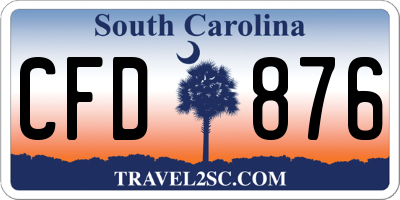 SC license plate CFD876