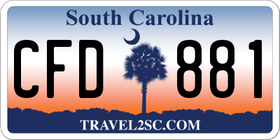 SC license plate CFD881