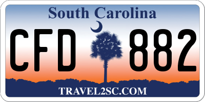 SC license plate CFD882