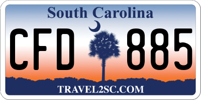 SC license plate CFD885