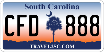 SC license plate CFD888