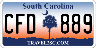 SC license plate CFD889