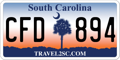 SC license plate CFD894