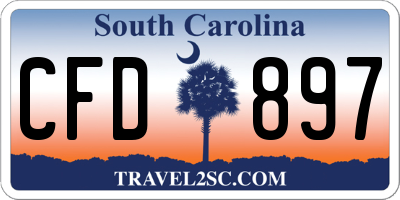SC license plate CFD897