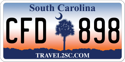 SC license plate CFD898