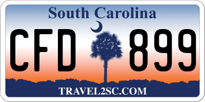 SC license plate CFD899