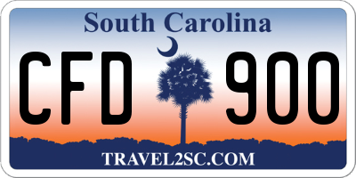 SC license plate CFD900