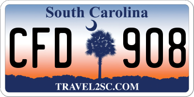 SC license plate CFD908