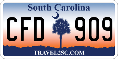 SC license plate CFD909