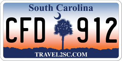SC license plate CFD912