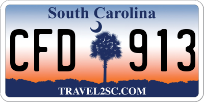SC license plate CFD913