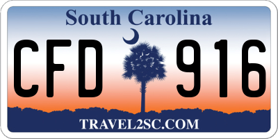 SC license plate CFD916