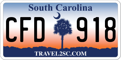 SC license plate CFD918