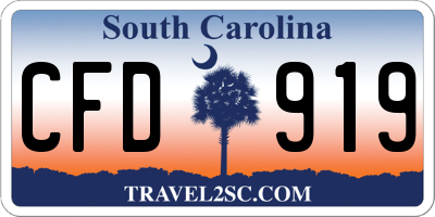 SC license plate CFD919