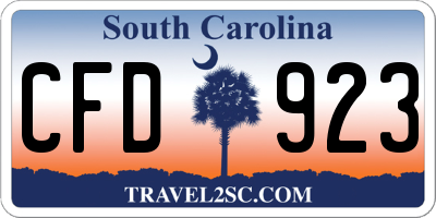 SC license plate CFD923