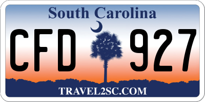 SC license plate CFD927
