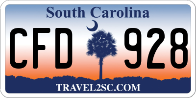 SC license plate CFD928