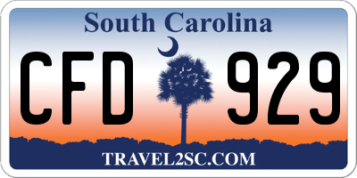 SC license plate CFD929