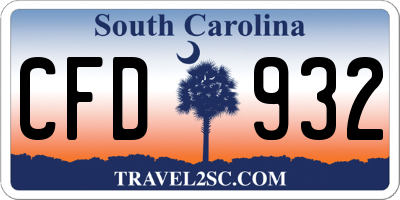 SC license plate CFD932