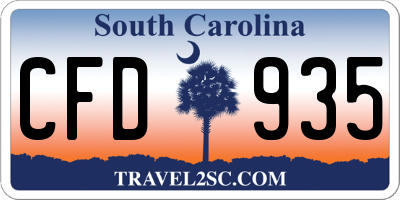SC license plate CFD935