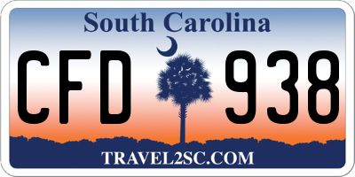 SC license plate CFD938