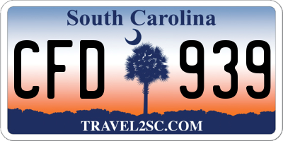 SC license plate CFD939