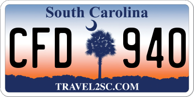 SC license plate CFD940