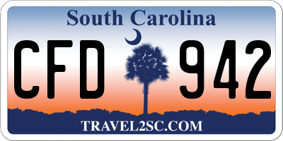 SC license plate CFD942