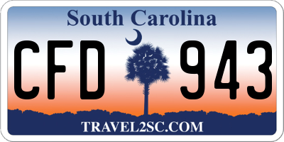 SC license plate CFD943