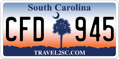 SC license plate CFD945