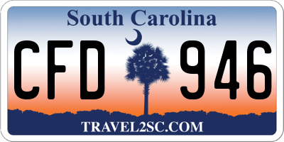 SC license plate CFD946