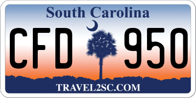 SC license plate CFD950