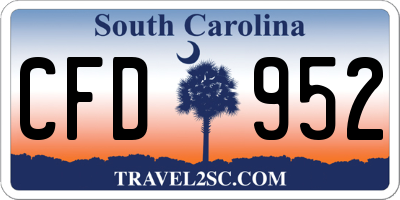SC license plate CFD952