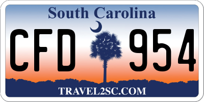 SC license plate CFD954
