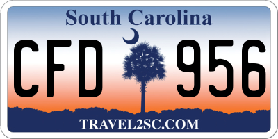 SC license plate CFD956