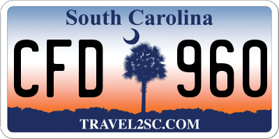 SC license plate CFD960