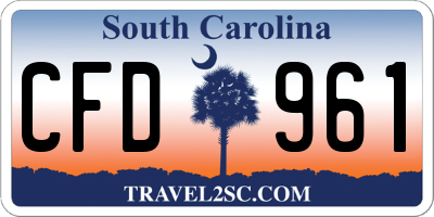 SC license plate CFD961