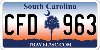 SC license plate CFD963