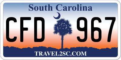 SC license plate CFD967