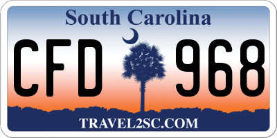 SC license plate CFD968