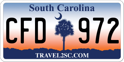 SC license plate CFD972