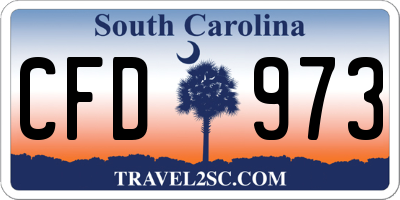 SC license plate CFD973