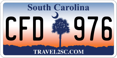 SC license plate CFD976