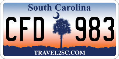 SC license plate CFD983