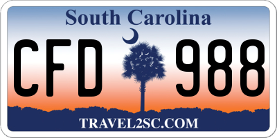 SC license plate CFD988