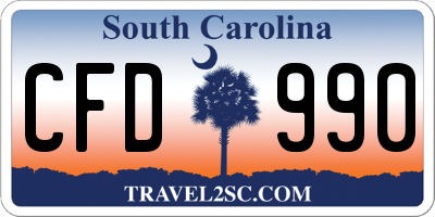 SC license plate CFD990