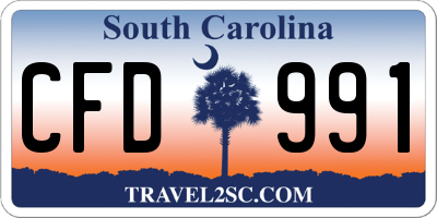 SC license plate CFD991