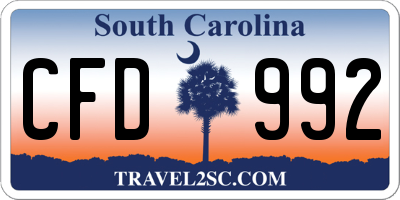 SC license plate CFD992