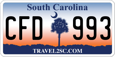 SC license plate CFD993