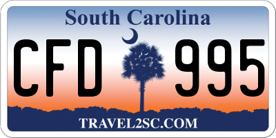 SC license plate CFD995